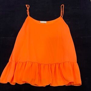 Vibrant Orange Ruffled Camisole
